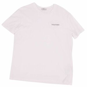 美品 ヴァレンティノ VALENTINO Tシャツ カットソー 半袖 ショートスリーブ ロゴ 花柄 トップス メンズ M ホワイト cf04ds-rm08f09916