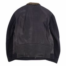 ヒューゴボス HUGO BOSS ジャケット ブルゾン レザージャケット ジップアップ ラムレザー アウター メンズ 48 ブラック cf03ed-rm11f09487_画像4