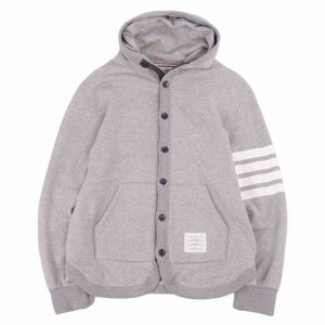 トムブラウン THOM BROWNE スウェット パーカー ボタンフライ コットン アウター メンズ 3(L相当) グレー cf04mo-rm11f09524