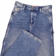 美品 ディーゼル DIESEL パンツ デニム ジーンズ ワイド ウォッシュ加工 ボトムス メンズ W28(S相当) インディゴブルー cf04mt-rm11r06703_画像3