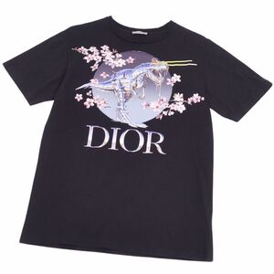 美品 ディオールオム DIOR HOMME Tシャツ カットソー 空山基 ダイナソー ロボット 半袖 ロゴ トップス メンズ XS 黒 cf04ms-rm11f09591