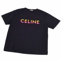 美品 セリーヌ CELINE Tシャツ カットソー ショートスリーブ 半袖 ロゴ イタリア製 トップス メンズ S マルチカラー cf04ms-rm11r06711_画像1