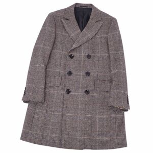 美品 マッキントッシュ MACKINTOSH コート ダブルブレスト チェック柄 ウール ツイード アウター メンズ M グレー cf04mn-rm11f09640