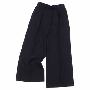  ultimate beautiful goods Hermes HERMES pumps long pants wide pants plain wool bottoms lady's 34(S corresponding ) black cf04oo-rm10f09702