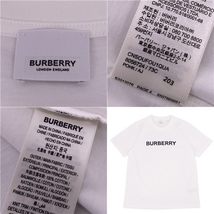 美品 バーバリー BURBERRY Tシャツ カットソー 半袖 ショートスリーブ ロゴプリント トップス メンズ S ホワイト cf04ml-rm11f09546_画像5