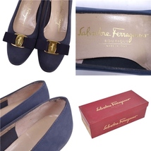 美品 サルヴァトーレ フェラガモ Salvatore Ferragamo パンプス ヴァラ ヒール ヌバック シューズ レディース 5.5B cf04mt-rm11f09565_画像9