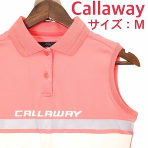 【新品、未使用】キャロウェイ　ポロシャツ　レディース　サイズ：Ｍ　ピンク　夏