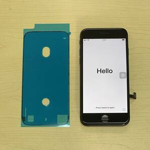 中古純正品 iPhone SE3 ( 2022 ) フロントパネル  タッチ スライド 操作出来ました、カラー黒、防水シール付き 、ジャンクの画像1
