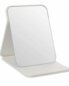 鏡ホワイト卓上 ミラー スタンド 折りたたみ式 角度調整自由自在 コンパクトに収納可能 鏡