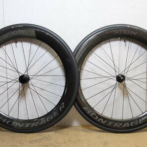 希少ハイト!エアロ!TTに!○BONTRAGER ボントレガー Aeolus RSL 62 シマノ11s対応 クリンチャー チューブレス カーボンホイールセット 美品の画像2