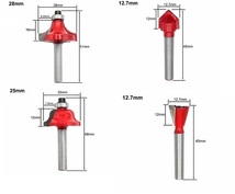 トリマービット☆12本セット軸径6mm☆ 超硬ルーター 木工 面取り 赤_画像7