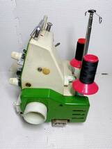 ◆ JUKI ジューキ ロックミシン EF-205 baby lock ベビーロック フッドペダル付 裁縫 手芸 F333372 緑 動作未確認 _画像5