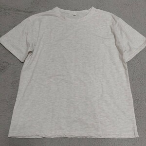 シンプル トップス カットソー Tシャツ 杢グレーメランジ