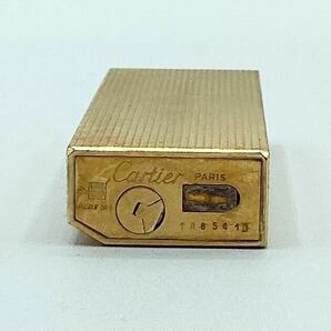 Cartier 【カルティエ】 ガスライター ゴールド 五角形 ブロックチェック ローラー式 外箱 保証書 喫煙具 火花確認済み 2995の画像7