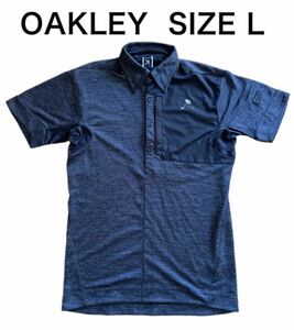 【送料無料】中古 OAKLEY オークリー 半袖ポロシャツ ゴルフウェア スカル ブラック系 サイズL