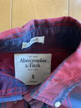 【送料無料】中古 Abercrombie & Fitch アバクロンビー&フィッチ 長袖 シャツ ボタンダウン チェック サイズ S_画像2