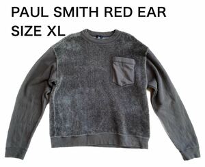 [ free shipping ] used PAUL SMITH RED EAR red ia- sweat sweatshirt pocket Brown size XL
