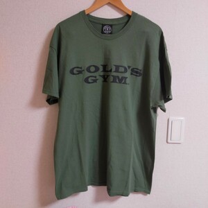 美品 GOLD'S GYM ゴールドジム 半袖プリントTシャツ XL カーキ