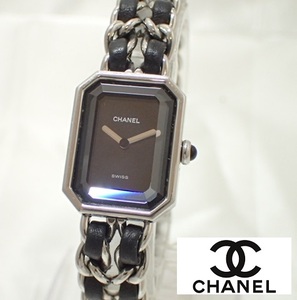 4215[T]正規品♪CHANELシャネル/プルミエール/レディース腕時計/Ｌ/シルバーカラー×ブラック