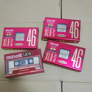 大阪発 カセットテープ 4本セット maxell マクセル ハイポジ XLⅡ-S 46(E) UD2-60 