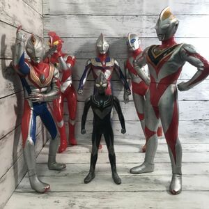 12r37 京本コレクション ソフビ フィギュア 6点 ウルトラマン ガイア ティガ パワード ゼアス 特撮 円谷 まとめ売り ビッグサイズ 1000‐