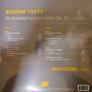 【未開封LP】Julia Fischer / Eugene Ysaye ユリア・フィッシャー / イザイ 無伴奏ヴァイオリンの画像2