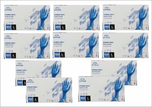 [L size *100 sheets entering ×10 piece set ]INTCO Medical PVCnitoliru mixing Hybrid gloves new goods 