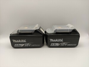 動作品 2個 マキタ Makita 純正 Li-ion バッテリー　BL1860B 6.0Ah 18V BL1860 雪マーク バッテリー インパクトドライバー 17 検索) 美品