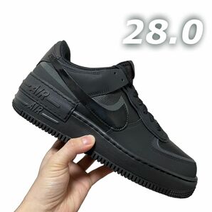 NIKE ナイキ エアフォース1 シャドウ トリプルブラック　厚底　28