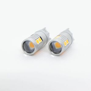 【送料無料】爆光 最新 モデル ショートタイプ 12V アンバー T10 T16 兼用 無極性 LED バルブ ウェッジ球 2個set ポジション 翌日発送の画像4