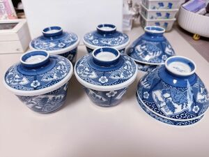 蒸し碗(茶碗蒸し) 蓋茶碗 骨董 和食器 茶碗4セット