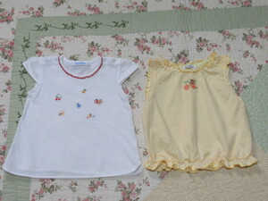  Familia 90cm..... lovely white & yellow. summer tops 2* postage 185 jpy 