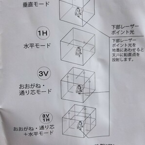 【送料無料】グリーンレーザー ★ レーザーマンLV-61G ★ 墨出し器 ★ アックスブレーン ★ おおがね・通り芯+水平モード ★取説付きの画像4