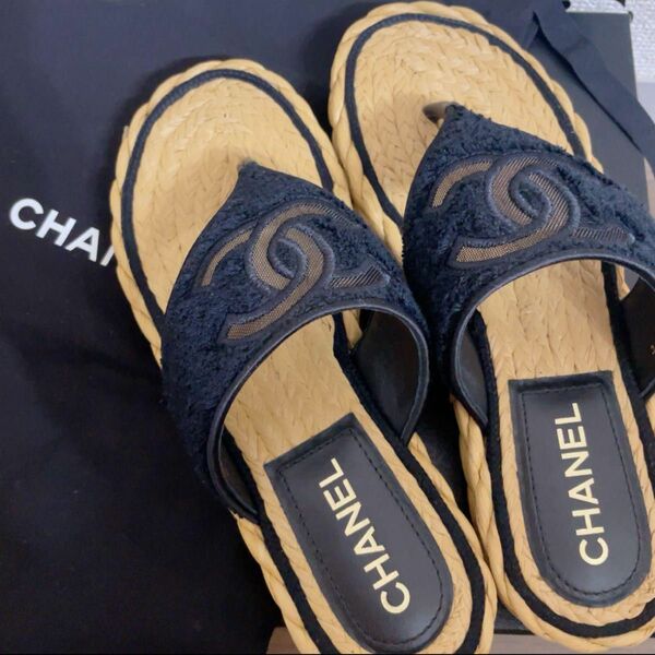 CHANEL ココマークトングサンダル　ポーチセット