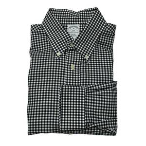 Brooks Brothers ブルックスブラザーズ スリムフィット ギンガムチェック シャツ M 白紺 メンズ マレーシア製 送料185円 24-0328