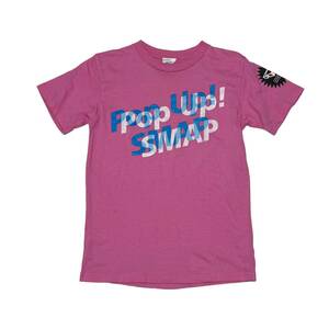 BEAMS × SMAP ビームス スマップ Pop Up! SMAP Tシャツ S ピンク レディース 古着 送料185円 24-0328