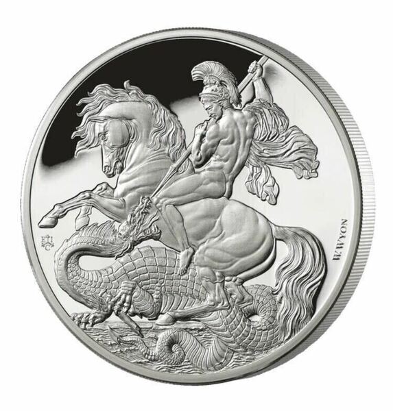 2023年 イギリス領セントヘレナ造幣局 聖セントジョージ ドラゴン 竜退治 マスターピース版 1オンス銀貨 シルバープルーフコイン