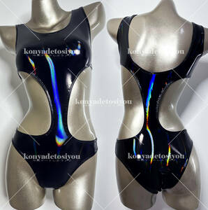 LJH23037 Aya Black XL-XX Super Glossy Erotic Mite Lotard Cosplay Race Cave Swimsuit Photography Session Costume