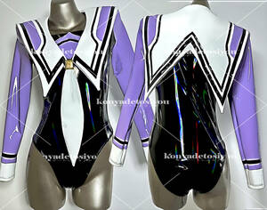 LJH23023 Black &amp; Purple Purple Glossy Glossy Lotard Cosplay Cosplay Halloween Masquerad