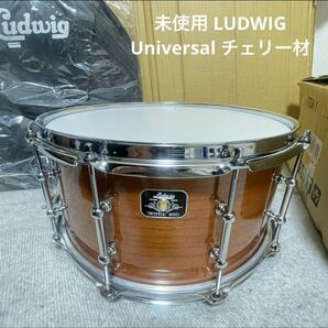 未使用 LUDWIG Universal スネア LU6514CH チェリー材 ソフトケース付き スネアドラム