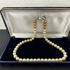 A3 A2 パール 真珠 本真珠 ネックレス SILVER刻印 5点 まとめて 約145g レディースアクセサリー 約38㎝ 約6.5㎜～約8.5㎜の画像5