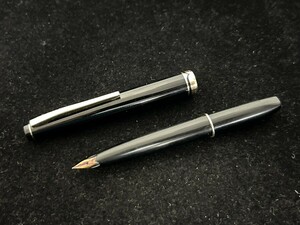 A3　PLATINUM　プラチナ　ペン先 14K　ヴィンテージ　ブラック×ゴールドカラー　現状品