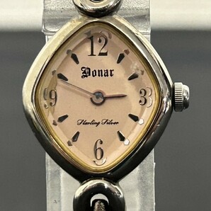 A3 Donar ドナー DN-0021 SV925 SILVER シルバー 銀無垢 レディース腕時計 ピンク文字盤 クオーツ 現状品の画像1
