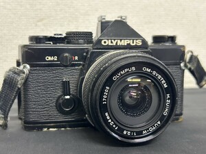 A3　OLYMPUS　オリンパス　OM-2　H.ZUIKO AUTO-W　1:2.8　24㎜　ブラックボディ　一眼レフ　フィルムカメラ　現状品