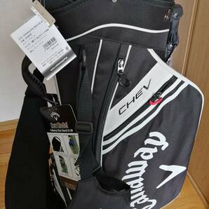 ★新品★スタンド式キャディバッグ（黒）【★ Callaway Chev Stand 22JM／9型 47インチ対応 2.5kg±／★フード★ネームプレート付き】の画像6