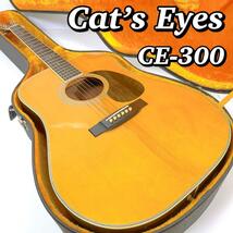 1939 【希少/美品】 キャッツアイ アコースティックギター CE-300 東海楽器 TOKAI Cat's Eyes アコギ ハードケース付属 70年代 ビンテージ_画像1