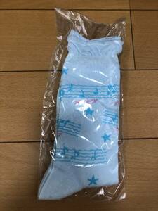 送料込 メゾピアノ ソックス 23-25cm 靴下 音符 水色