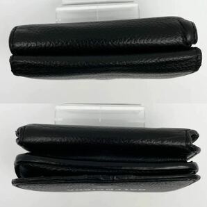 1円【美品・定価約6万】BALENCIAGA バレンシアガ 三つ折り財布 Cash ミニウォレット グレインカーフスキン 本革 ブラック 黒の画像4