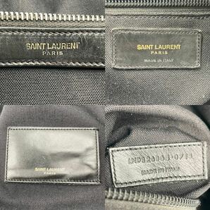 1円【現行モデル!】Saint Laurent サンローラン リュックサック バックパック シティ ブラック 黒 レザー 本革 キャンバス メンズの画像10