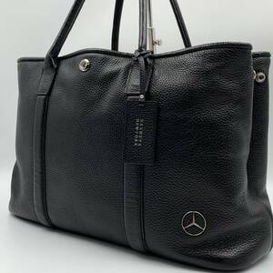 1円【希少コラボ】バーニーズニューヨーク BARNEYS NEWYORK トートバッグ ビジネスバッグ ベンツコラボ 黒 ブラック レザー 本革 A4◎ 